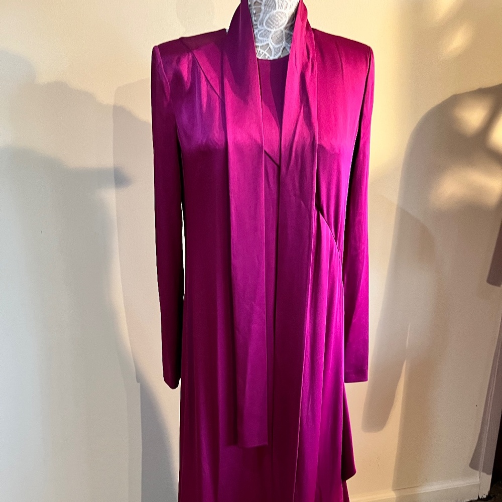 Givenchy NWT $3585. Orchid Purple Long Dress Gown  Long Sleeves S6